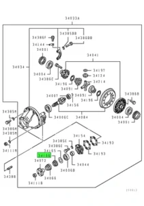 ختم الزيت، RR DIFF DRI رقم القطعة: MH034205